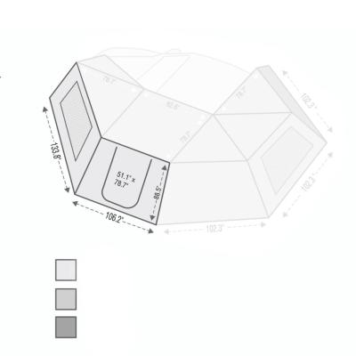 Nomadic Awning 270 for Driver Side Wall 1 270 Awning Wall 1 Overland Vehicle Systems