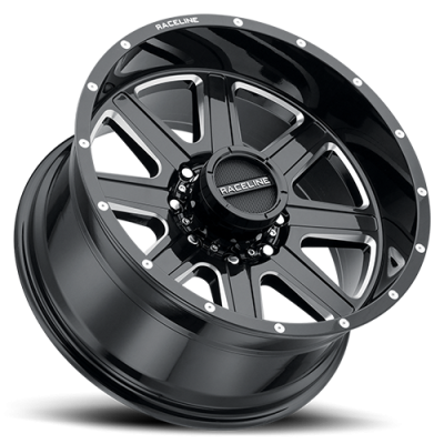 Aluminum Wheels 16x8 Hostage 940M Milled Gloss Black 0 Offset 5 on 114.3 Bolt Pattern 78.1 Bore Raceline
