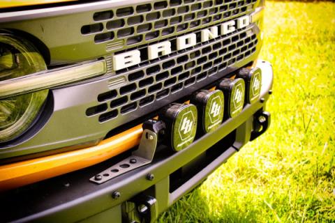 Front Bumper Mount For Baja Designs 4 Light XL Linkable Light Bar On 2021 Ford Bronco Bare Steel Motobilt