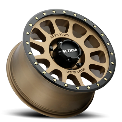 Aluminum Wheels 20x9 NV MR305 Bolt Pattern 6 On 135 Offset 18 Lip Size 1.42 Method Bronze BRZ Black Street Loc Method
