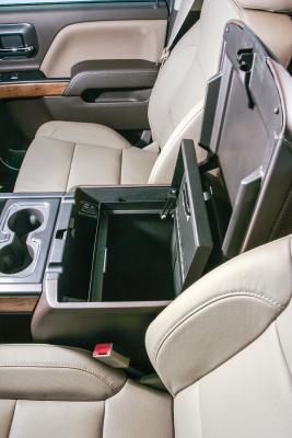 Console Safe - 14-19 Silverado/Sierra 1500 {19 Old Body Style} / 15-19 2500HD/3500HD / 15-20 Suburban/Tahoe/Yukon/Yukon XL w/ Flow-Thru Console Black Tuffy Security Products