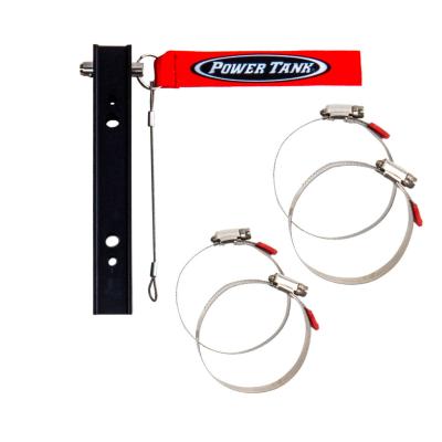 Fire Extinguisher Bracket with straps, Anodized Black Power Tank