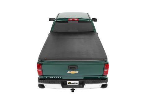 Soft Tri-Fold Tonneau Cover EZ-Fold For 2019-2024 Silverado/Sierra 1500 5.8 Foot Black Tailgate Spoiler Not Included Bestop