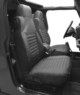 Jeep Wrangler Seat Covers For Jeep 1997-2002 Wrangler TJ Front Premium Vinyl Fabric Charcoal/Gray Bestop