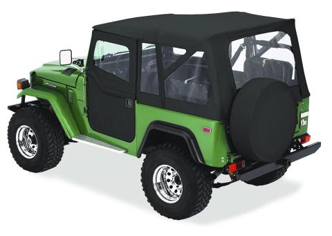 Land Cruiser Soft Top Supertop Classic Squareback Soft Tops For Toyota 1964-1984 Land Cruiser Clear Black Denim Bestop