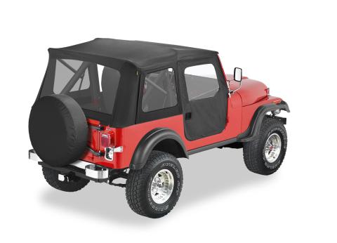 Jeep CJ5 Soft Top Supertop Classic Squareback Soft Tops For Jeep 1976-1983 CJ5 Clear Black Crush Bestop
