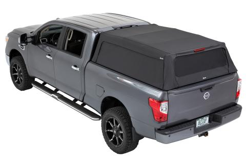 Supertop Truck Bed Cap 2 For Nissan 2004-2024 Titan 5.5 Foot Black Diamond PVC Coated Sailcloth No Drill Bestop