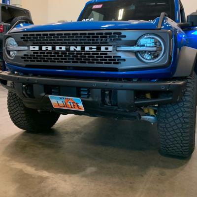 Bronco Steel Bumper Center Front License Plate Kit Grimm Offroad