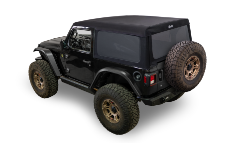 Supertop Glide Jeep 2018-2025 Wrangler JL 2-Door Squareback Premium Black Twill Bestop