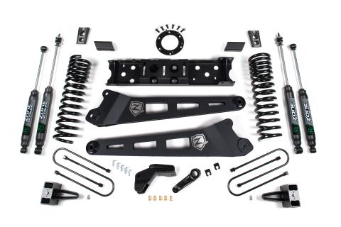 19-24 RAM 3500 4.5 Inch Radius Arm 3 Inch Rear Block With Overload Diesel 8-Bolt T-Case Fox Adventure Shocks Zone Offroad
