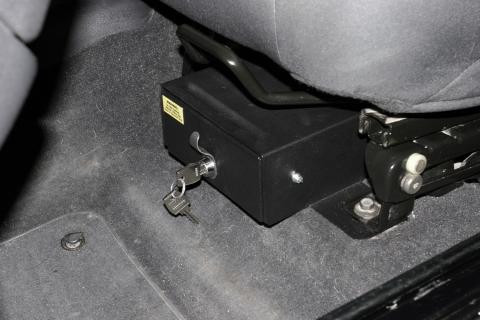 Front Driver Side Underseat Drawer - 03-06 Wrangjer TJ w/ Flip Seat Black Tuffy Security Products