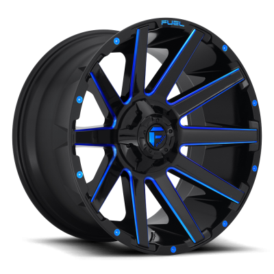 Aluminum Wheels 20X9 Contra D644 5 On 114.3/5 On 127 Gloss Red/Milled 78.1 Bore 1 Offset Multi Spoke Fuel Off Road Wheels