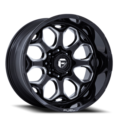 Aluminum Wheels 20X10 Scepter FC862 BE 5 On 127 Gloss Black Milled 71.5 Bore -18 Offset Fuel Off Road Wheels