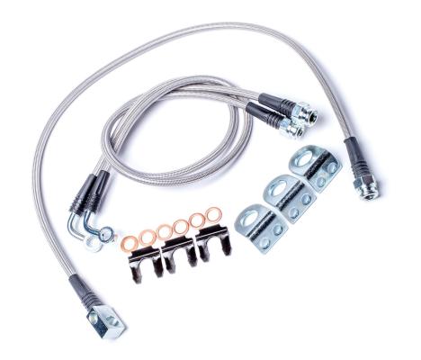 97-06 Jeep Wrangler TJ 26 Inch Stainless Steel Braided Brake Line Kit Front & Rear TeraFlex