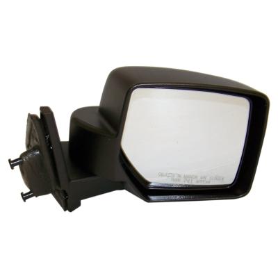 Black ; Right Manual, Manual Folding Mirror for 2007-2014 Jeep MK Patriot Crown Automotive