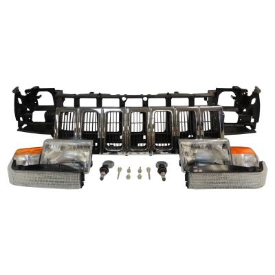 Header Panel Kit for 1996-1998 Jeep ZJ Grand Cherokee w/o Headlamp Leveling Crown Automotive