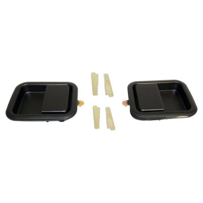 Black Exterior Door Handle Kit for 1981-06 Jeep CJs, YJ, TJ w/ Full Steel Doors Crown Automotive