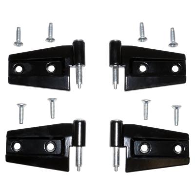 Black Primer Door Hinge Set (Door Side) for 2007-18 Jeep JK Wrangler w/ 2-Doors Crown Automotive