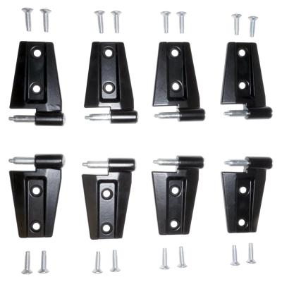 Black Primer Door Hinge Set (Door Side) for 2007-18 Jeep JK Wrangler w/ 4-Doors Crown Automotive