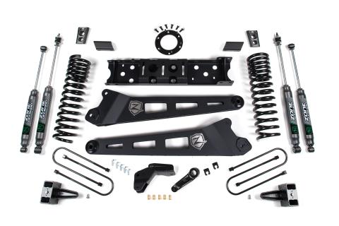 19-24 RAM 3500 4.5 Inch Radius Arm 3 Inch Rear Block With Overload Diesel 6-Bolt T-Case Fox Adventure Shocks Zone Offroad