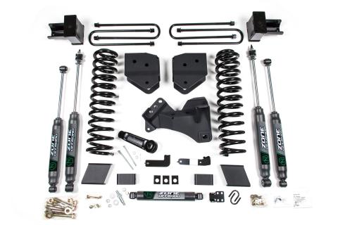 17-19 Ford F-250/350 Super Duty 4 Inch Lift Kit 2 Inch Rear Block Gas 3 Leaf Main Fox Adventure Shocks Adventure Series Shocks Zone Offroad