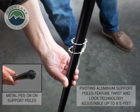 Nomadic Awning 2.5 - 8.0 ft. with Black Cover Overland Vehicle Systems