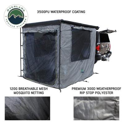 HD Nomadic 2.0 Awning Room Enclosure, Grey Body, Green Trim (4 Walls and Floor) Overland Vehicle Systems