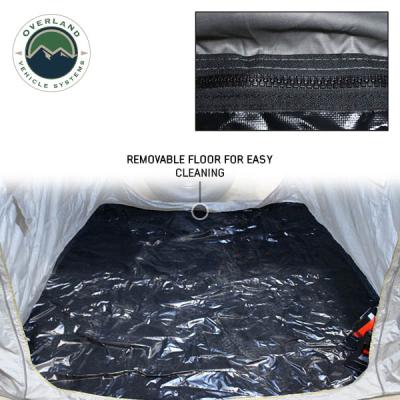 HD Nomadic 2.0 Awning Room Enclosure, Grey Body, Green Trim (4 Walls and Floor) Overland Vehicle Systems