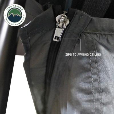 HD Nomadic 2.0 Awning Room Enclosure, Grey Body, Green Trim (4 Walls and Floor) Overland Vehicle Systems