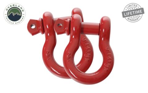 19010204 Recovery Shackle 3/4 Inch 4.75 Ton Red - Sold In Pairs Overland Vehicle Systems