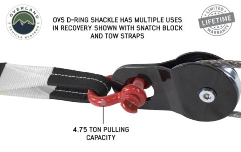 19010204 Recovery Shackle 3/4 Inch 4.75 Ton Red - Sold In Pairs Overland Vehicle Systems