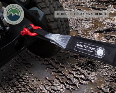 Tow Strap 30 30,000 lb. 3 x 30' Gray Storage Bag Overland Vehicle Systems