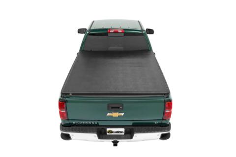 EZ-Roll Soft Tonneau Cover For 2019-2024 Silverado/Sierra 1500 5.8 Foot Black Tailgate Spoiler Not Included Bestop