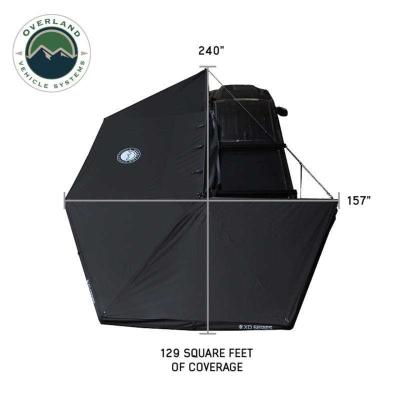 XD Nomadic 270 - Awning W/Lights and Black Out , Driver Side, Black Body, Black Trim and Black Travel Cover Overland Vehicle Systems