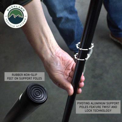 XD Nomadic 270 - Awning W/Lights and Black Out , Driver Side, Black Body, Black Trim and Black Travel Cover Overland Vehicle Systems