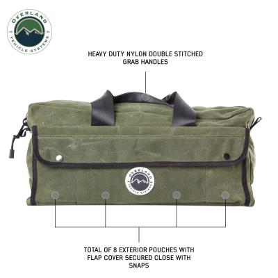 Organize With Overland Vehicle Systems Wax Canvas Small Duffle Bag Overland Vehicle Systems