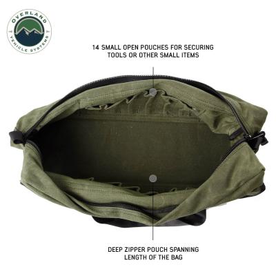 Organize With Overland Vehicle Systems Wax Canvas Small Duffle Bag Overland Vehicle Systems