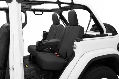 Jeep Wrangler Seat Covers For Jeep 2018-2023 Wrangler JL 4 Door Rear With Fold Down Arm Rest Premium Vinyl Fabric Black Diamond Bestop