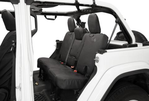 Jeep Wrangler Seat Covers For Jeep 2018-2023 Wrangler JL 4 Door Rear without Fold Down Arm Rest Premium Vinyl Fabric Black Diamond Bestop