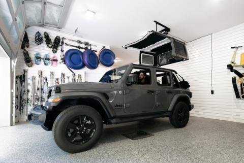 HOSS Storage Hardtop Hoist For Jeep 2018-Current Wrangler JL Black Bestop