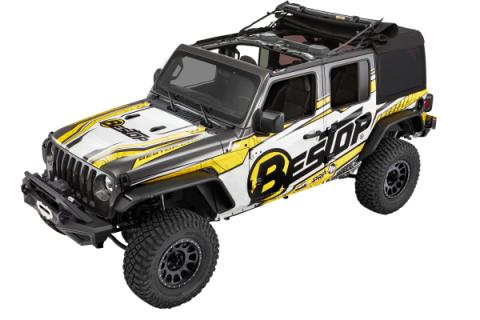 Supertop Ultra Squareback Soft Top For Jeep 2018-Current Wrangler JL 4 Door Black Bestop