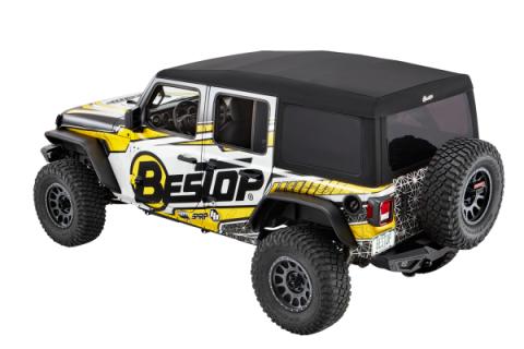 Supertop Ultra Squareback Soft Top For Jeep 2018-Current Wrangler JL 4 Door Black Bestop