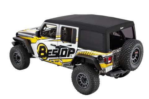 Supertop Ultra Squareback Soft Top For Jeep 2018-Current Wrangler JL 4 Door Black Bestop