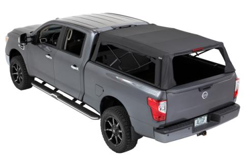 Supertop Truck Bed Cap 2 For Nissan 2004-2024 Titan 5.5 Foot Black Diamond PVC Coated Sailcloth No Drill Bestop
