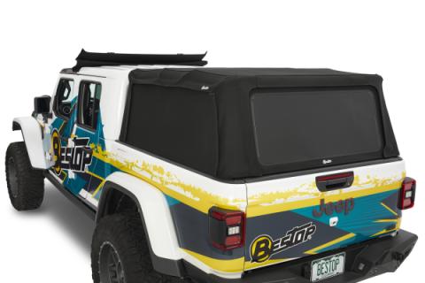Supertop Truck Bed Cap 2 For Jeep 2020-2024 Gladiator 5.0 Foot Black Diamond PVC Coated Sailcloth No Drill Bestop