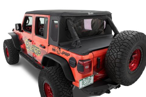 Jeep Wrangler Halftop Soft Top Conversion Kit For Jeep 2018-2023 Wrangler JL 4 Door Black Diamond Bestop