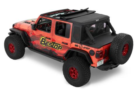 Jeep Wrangler Halftop Soft Top Conversion Kit For Jeep 2018-2023 Wrangler JL 4 Door Black Diamond Bestop