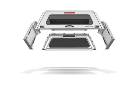 RAM 1500 Truck Bed Cap SmartCapEVOc Commercial OEM White For 19-24 RAM 1500 6.4 Foot Standard Bed SmartCap