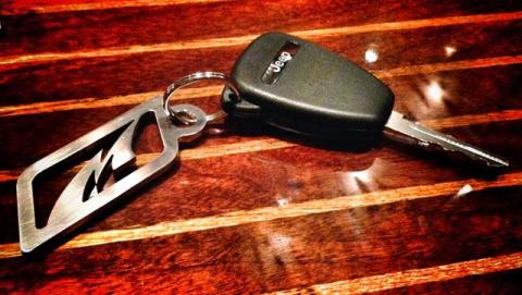 Key Chain 2-7/8x 1 inch Tall Brushed Finish Motobilt
