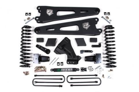 23-24 Ford F-250/F-350 Super Duty 4WD 5 Inch Radius Arm Lift Kit 3 Inch Rear Block Gas 2 Leaf Main No Shocks Zone Offroad